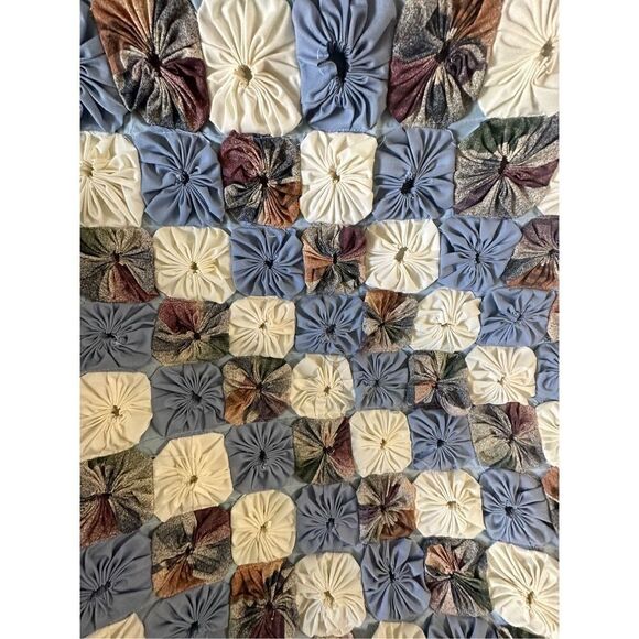 Multi-Color Mix Material Handmade Patchwork Throw Blanket - Picture 2 of 5